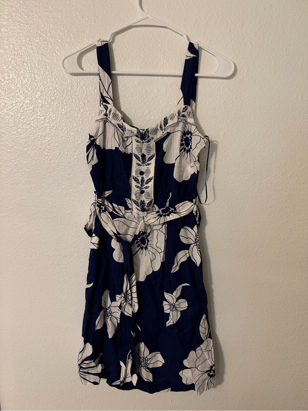 Draper James Navy and White Floral Mini Dress